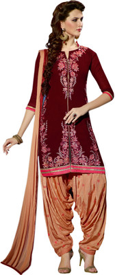 

Khushali Georgette Self Design, Embroidered, Embellished Salwar Suit Dupatta Material(Un-stitched), Maroon;pink