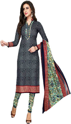 

Javuli Cotton Printed Salwar Suit Dupatta Material(Un-stitched), Grey