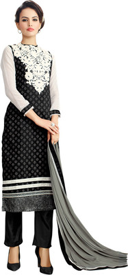 

Parishi Fashion Georgette Embroidered Salwar Suit Dupatta Material(Un-stitched), White