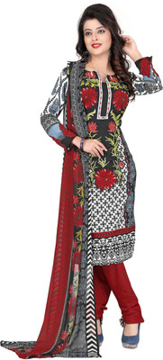

Jiya Crepe Self Design, Printed Salwar Suit Dupatta Material(Un-stitched), Multicolor;red