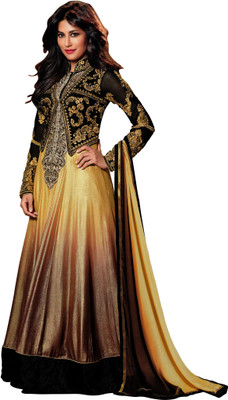 

Khushali Georgette Self Design, Embroidered, Embellished Salwar Suit Dupatta Material(Un-stitched), Black;brown;yellow