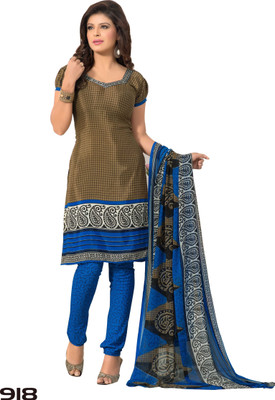 

Shoppie Zone Crepe Printed Salwar Suit Dupatta Material(Un-stitched), Brown