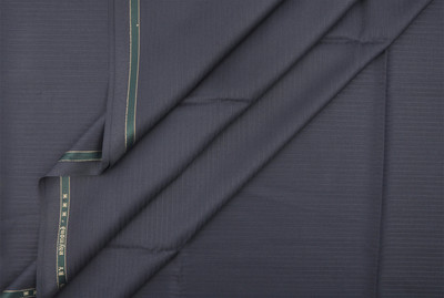 

Raymond Cotton Polyester Blend Striped Trouser Fabric(Un-stitched), Black
