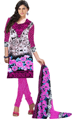

Anshul Textile Crepe Printed Salwar Suit Dupatta Material(Un-stitched), Pink