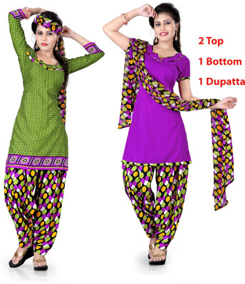 

Khushali Crepe Self Design, Printed Salwar Suit Dupatta Material(Un-stitched), Green;multicolor;purple