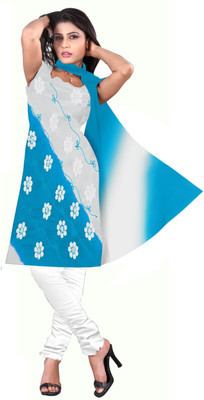 

Khushali Chiffon Self Design, Embroidered Salwar Suit Dupatta Material(Un-stitched), Light blue;white