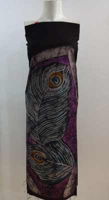 

BINDU Cotton Printed Multi-purpose Fabric(Un-stitched), Black;violet;rama green
