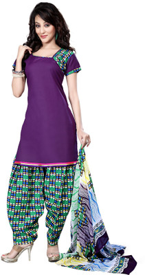

Trendz Apparels Cotton Floral Print Dress/Top Material(Un-stitched), Purple
