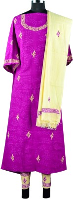 

Sai Chikan Cotton Embroidered Salwar Suit Dupatta Material(Un-stitched), Pink