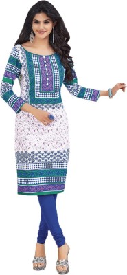 

Wholesale Surat Cotton Printed Kurti Fabric(Un-stitched), Blue;white