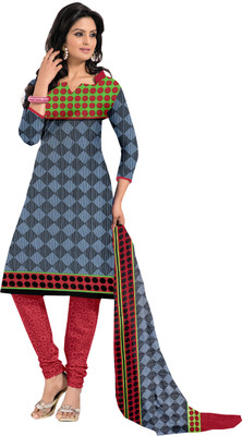 

Khushali Crepe Self Design Salwar Suit Dupatta Material(Un-stitched), Black;grey;red
