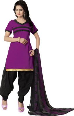 

Khushali Cotton Self Design Salwar Suit Dupatta Material(Un-stitched), Black;pink