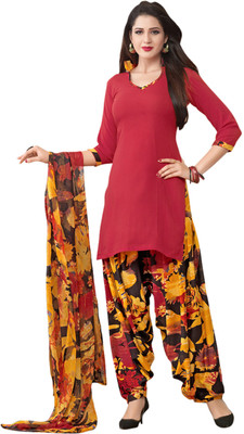 

Khushali Crepe Self Design, Printed Salwar Suit Dupatta Material(Un-stitched), Red