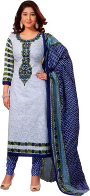 

Sunaina Cotton Printed Salwar Suit Dupatta Material(Un-stitched), Multicolor