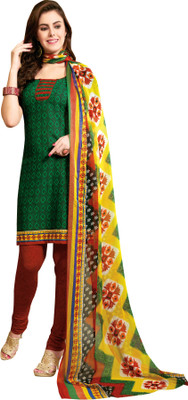 

Trendz Apparels Synthetic Printed Salwar Suit Dupatta Material(Un-stitched), Green