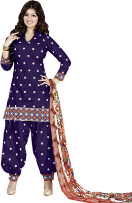

Sidhi Craft Cotton Embroidered Salwar Suit Dupatta Material(Un-stitched), Blue