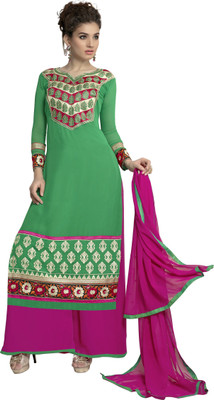 

Trendz Apparels Georgette Embroidered Salwar Suit Dupatta Material(Un-stitched), Green