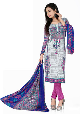 

Jiya Crepe Self Design, Printed Salwar Suit Dupatta Material(Un-stitched), Multicolor