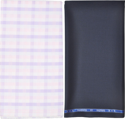 

Raymond Cotton Polyester Blend Self Design Shirt & Trouser Fabric(Un-stitched), Blue