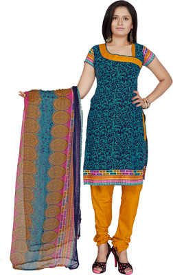 

Jiya Crepe Printed Dress/Top Material(Un-stitched), Multicolor;yellow