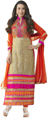 

Party Wear Dresses Georgette Embroidered Semi-stitched Salwar Suit Dupatta Material, Multicolor