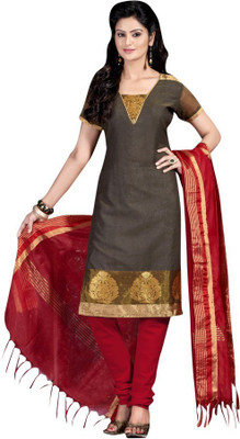 

Trendz Apparels Silk Printed Dress/Top Material(Un-stitched), Brown