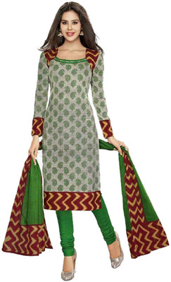 

Indian Wear Online Cotton Printed Semi-stitched Salwar Suit Dupatta Material, Orange