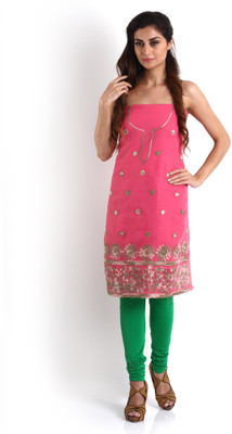 

Kasturi-B Swadeshi Karigari Georgette Embroidered Kurti Fabric(Un-stitched), Pink