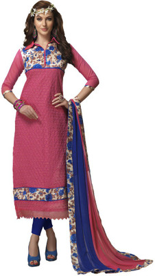 

Trendz Apparels Chanderi Embroidered Salwar Suit Dupatta Material(Un-stitched), Pink