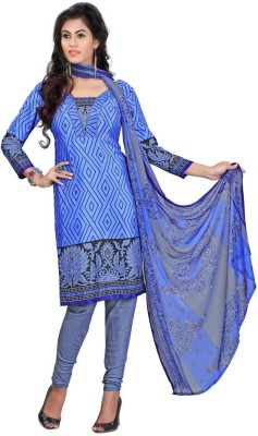 

Trendz Apparels Crepe Houndstooth Salwar Suit Dupatta Material(Un-stitched), Blue