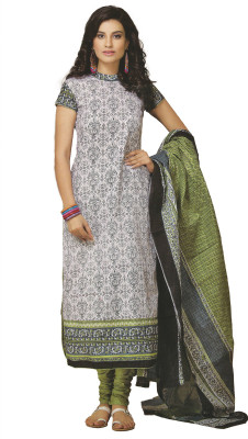 

Pshopee Cotton Printed Salwar Suit Dupatta Material(Un-stitched), White