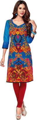 

Wholesale Surat Cotton Printed Kurti Fabric(Un-stitched), Multicolor