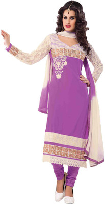 

Party Wear Dresses Georgette Embroidered Semi-stitched Salwar Suit Dupatta Material, Multicolor