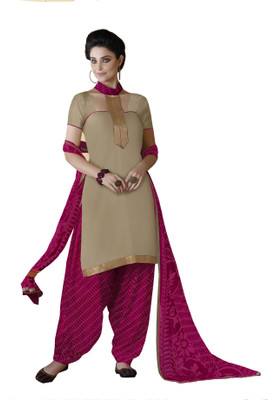 

Jiya Cotton Self Design Salwar Suit Dupatta Material(Un-stitched), Beige;pink