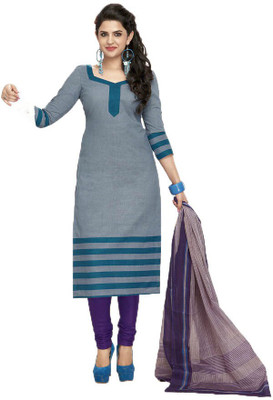 

Party Wear Dresses Cotton Printed Salwar Suit Dupatta Material(Un-stitched), Blue