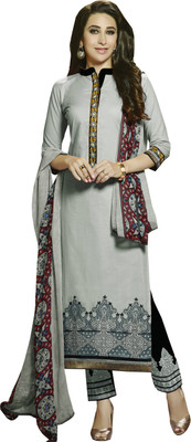 

Jiya Cotton Self Design, Embroidered Salwar Suit Dupatta Material(Un-stitched), Black;grey
