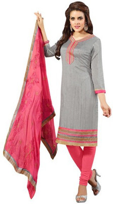 

Parishi Fashion Chanderi Self Design Salwar Suit Dupatta Material(Un-stitched), Grey
