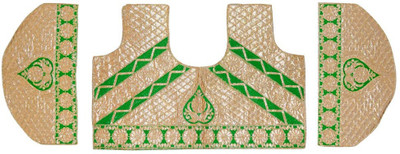 

Jiya Silk Self Design, Embroidered Blouse Material(Un-stitched), Gold;green