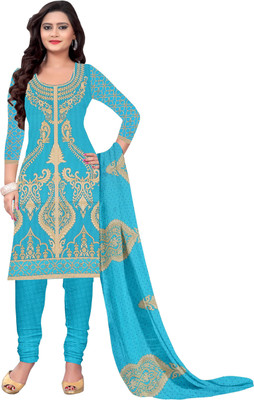 

Khushali Crepe Self Design, Printed Salwar Suit Dupatta Material(Un-stitched), Beige;blue