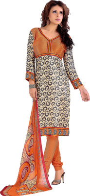 

Jiya Crepe Self Design, Printed Salwar Suit Dupatta Material(Un-stitched), Multicolor