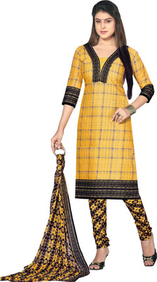 

Women Latest Fancy Designer Salwar Suit Cotton Printed Salwar Suit Dupatta Material(Un-stitched), Yellow