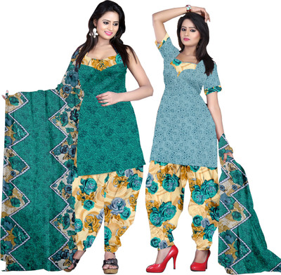 

Khushali Crepe Self Design, Printed Salwar Suit Dupatta Material(Un-stitched), Grey;rama