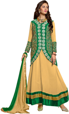 

Shree Vardhman Chanderi Embroidered Salwar Suit Dupatta Material(Un-stitched), Beige