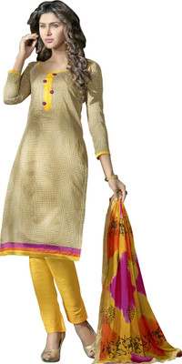 

Khushali Chanderi Self Design, Printed Salwar Suit Dupatta Material(Un-stitched), Beige;multicolor;yellow