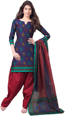 

Indian Wear Online Cotton Printed Salwar Suit Dupatta Material(Un-stitched), Purple