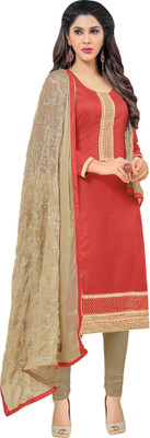 Paroma Art Cotton Blend Embroidered Salwar Suit Material(Unstitched) Paroma Art Cotton Blend Embroidered Salwar Suit Material(Unstitched)