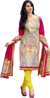 

Indian Wear Online Cotton Printed Salwar Suit Dupatta Material(Un-stitched), Multicolor