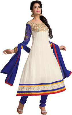 

Indian Wear Online Georgette Embroidered Semi-stitched Salwar Suit Dupatta Material, Multicolor
