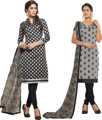 

Jiya Chanderi Self Design, Embroidered Salwar Suit Dupatta Material(Un-stitched), Beige;black;grey