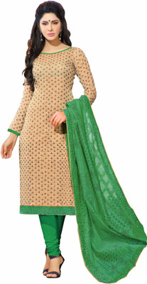 

Jiya Jute Self Design Salwar Suit Dupatta Material(Un-stitched), Beige;green